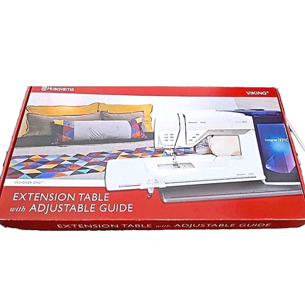 Extension Table with Adjustable Guide - White